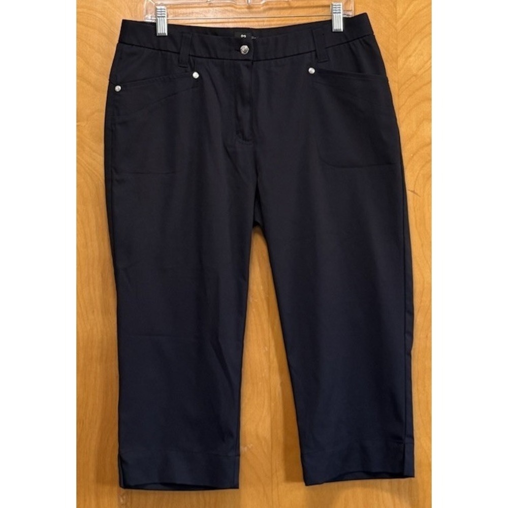 Daily Sports Womens Capri Cropped Golf Pants ‎ Minimalist Sweden Black Sz 12